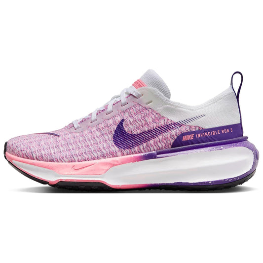 Zapatillas de running de carretera para mujer Nike Invincible 3 (FQ8766-100 Blanco/Coral Chalk/Plata metalizado/Morado Court) Talla 10