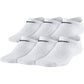 Calcetines Nike Everyday Lightweight que no se ven para niños (6 pares) Blanco/Negro Mediano