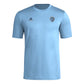 adidas Mens Size Short Sleeve Pre-Game T-Shirt Smoke Blue/Sporting Kansas City Large Tall