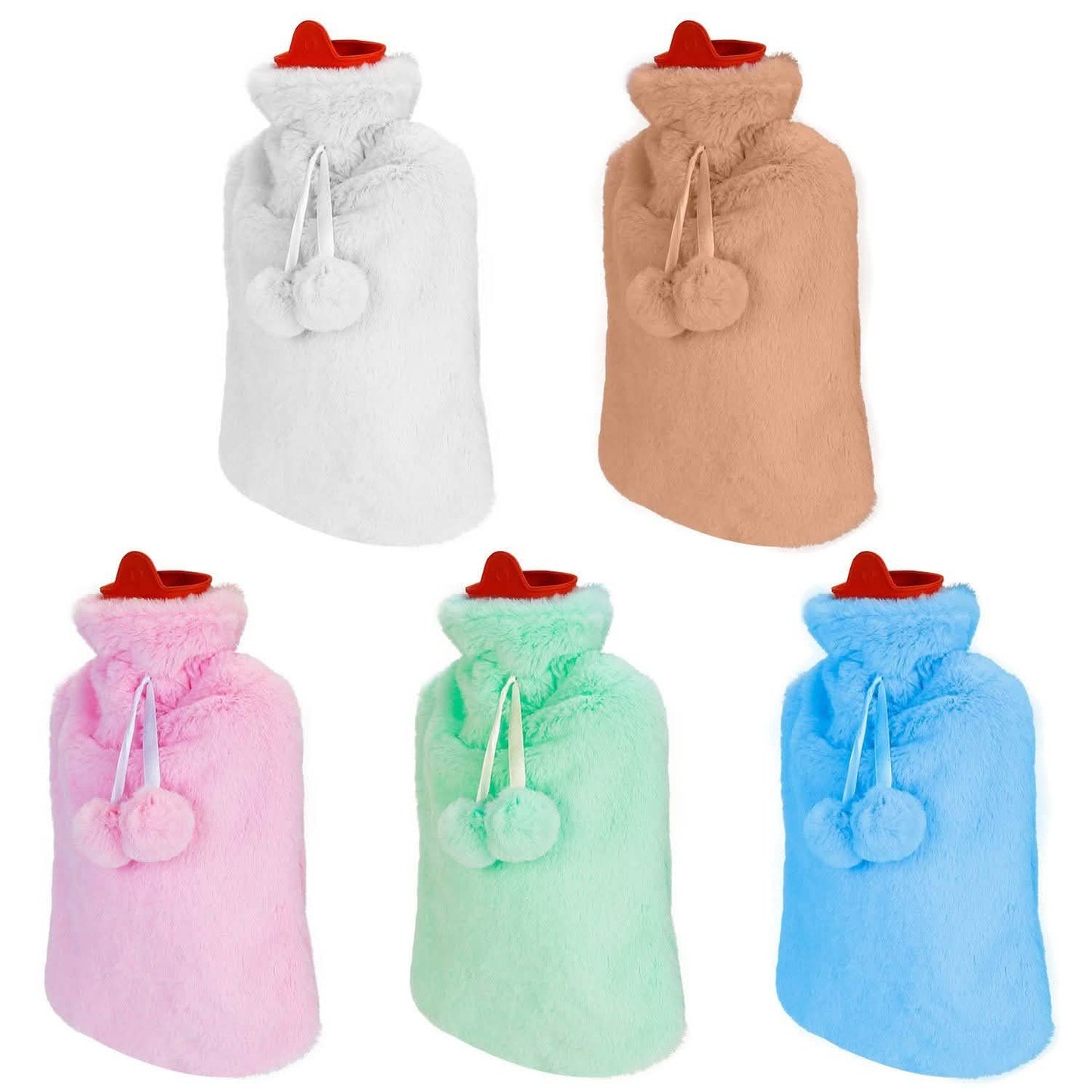 Bolsa de agua caliente de 2 litros con funda de felpa