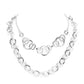2pcs Metal Circle Link Accented Layered Adjustable Necklaces