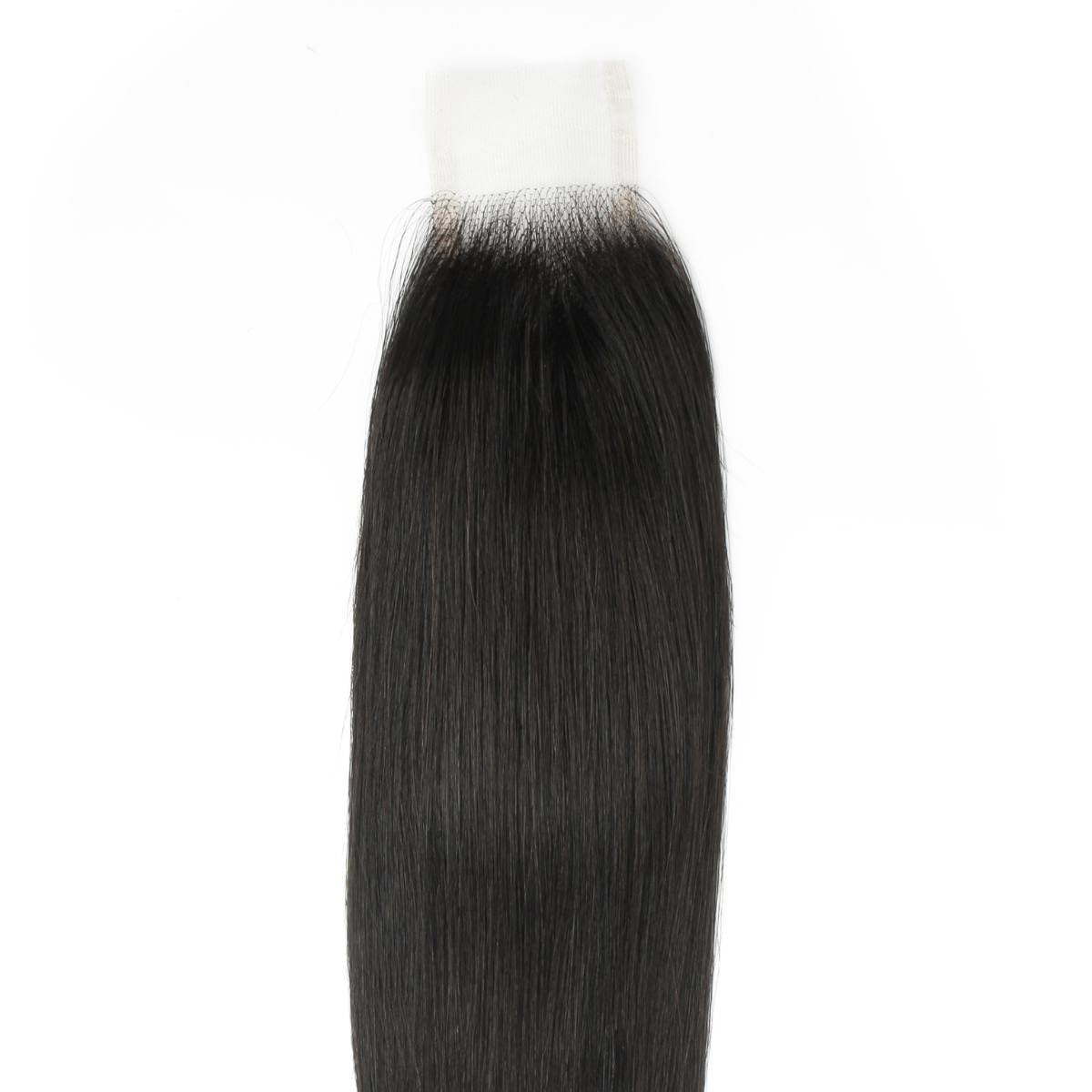 Cierre de cabello humano liso sedoso brasileño 2x6 HD Lace