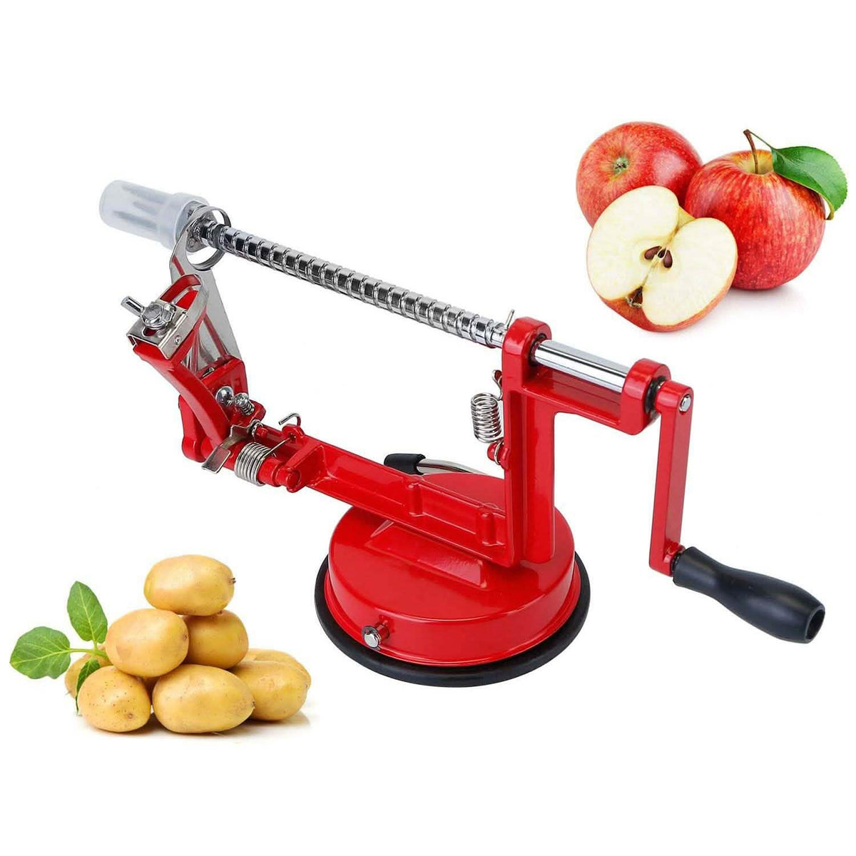Pelador de manzanas 3 en 1 de rotación manual