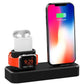 3-in-1 Charging Station Silicone for Apple Watch, Airpods, and iPhone