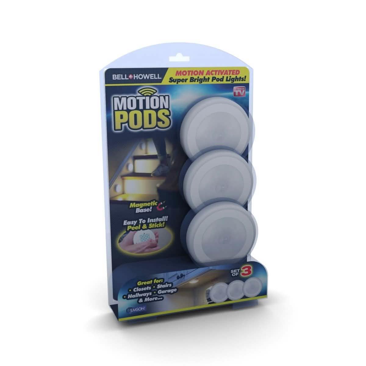 Paquete de 3: Lámparas LED con sensor de movimiento Bell + Howell