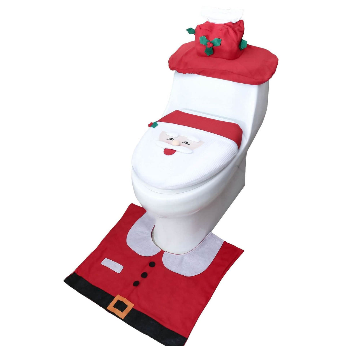Paquete de 3: Juego de decoración navideña elegante para baño y hogar