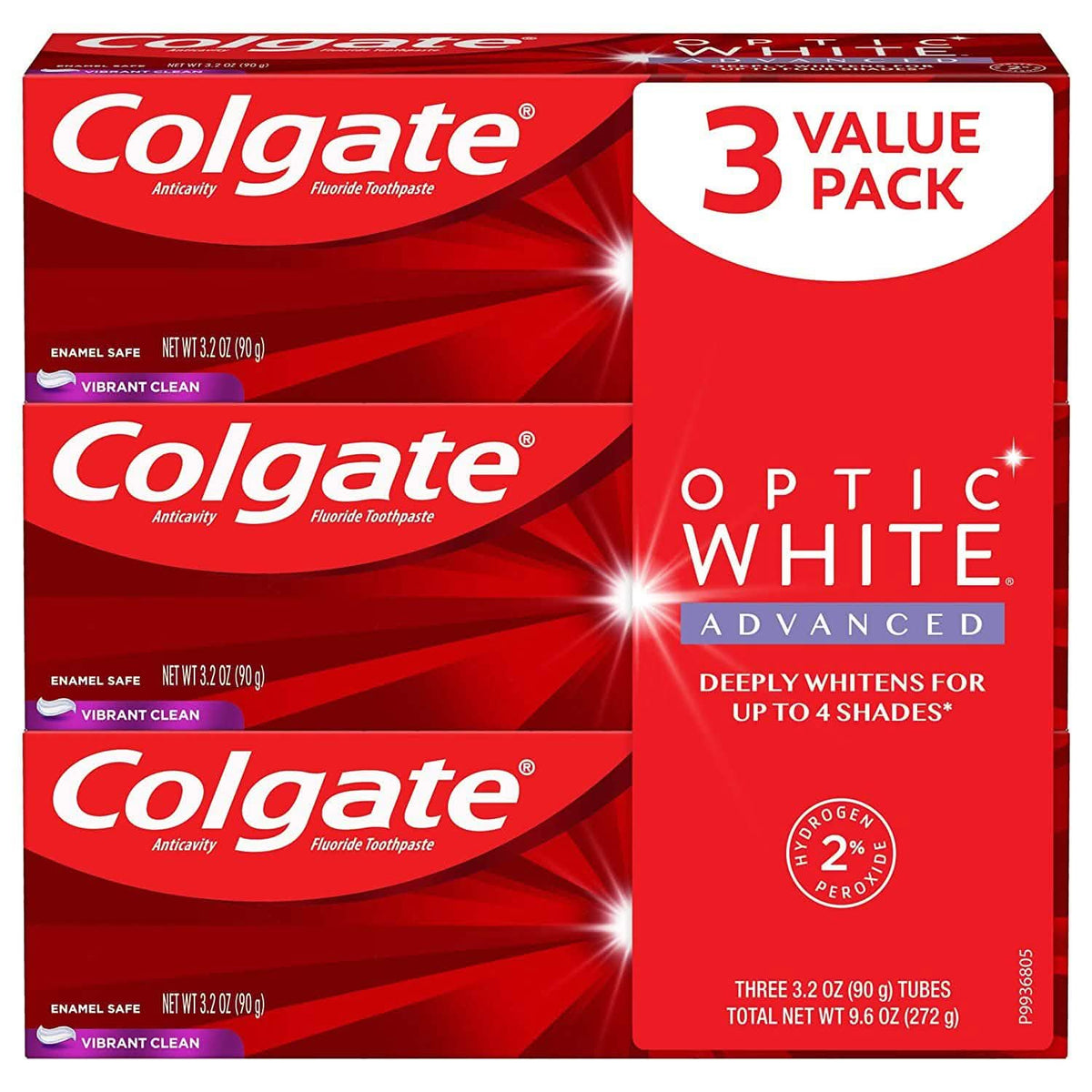 Paquete de 3: Crema dental blanqueadora avanzada Colgate Optic White