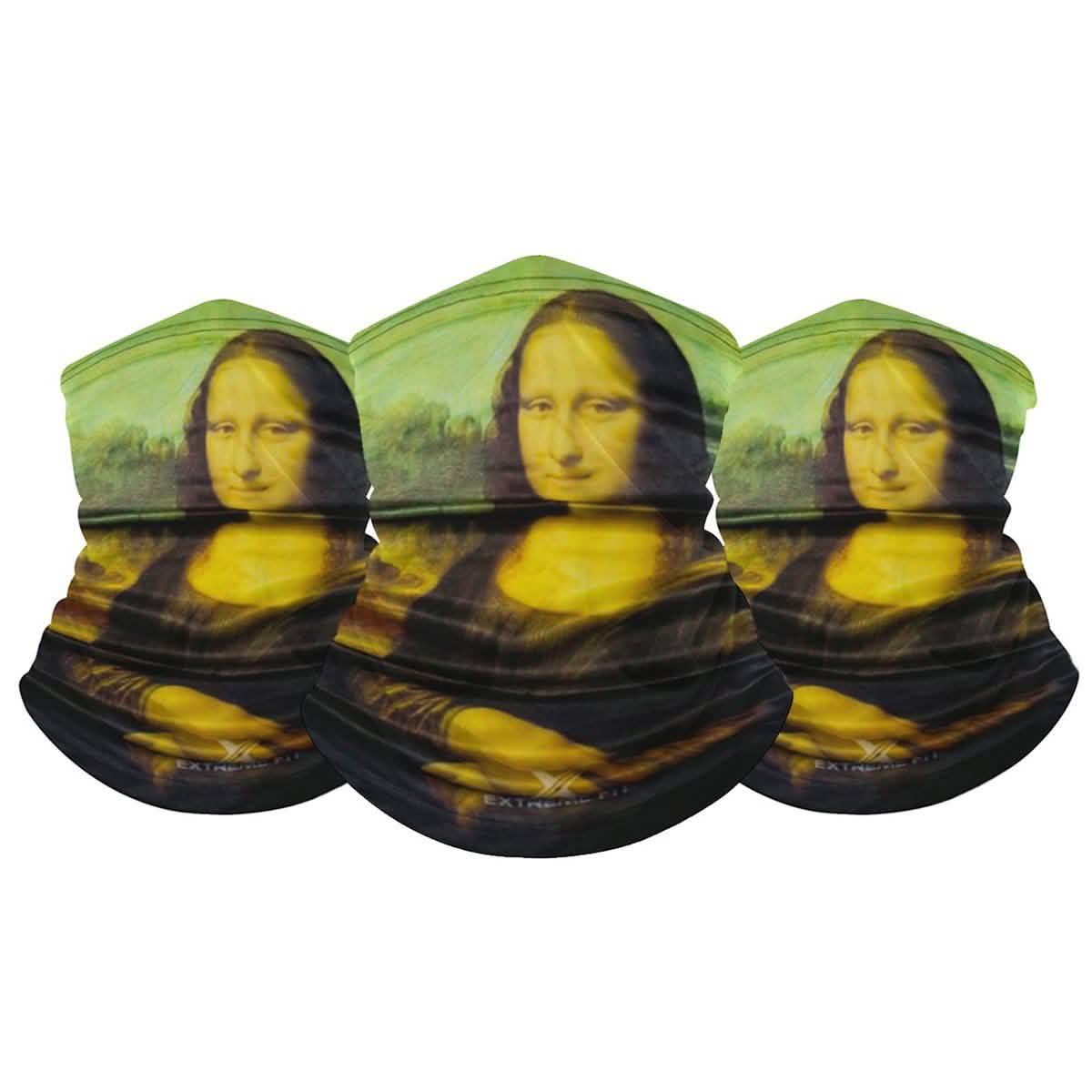 Paquete de 3: Pañuelo de cuello con diseño de pintura famosa, bandana multifuncional