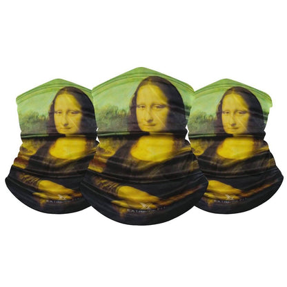 Paquete de 3: Pañuelo de cuello con diseño de pintura famosa, bandana multifuncional