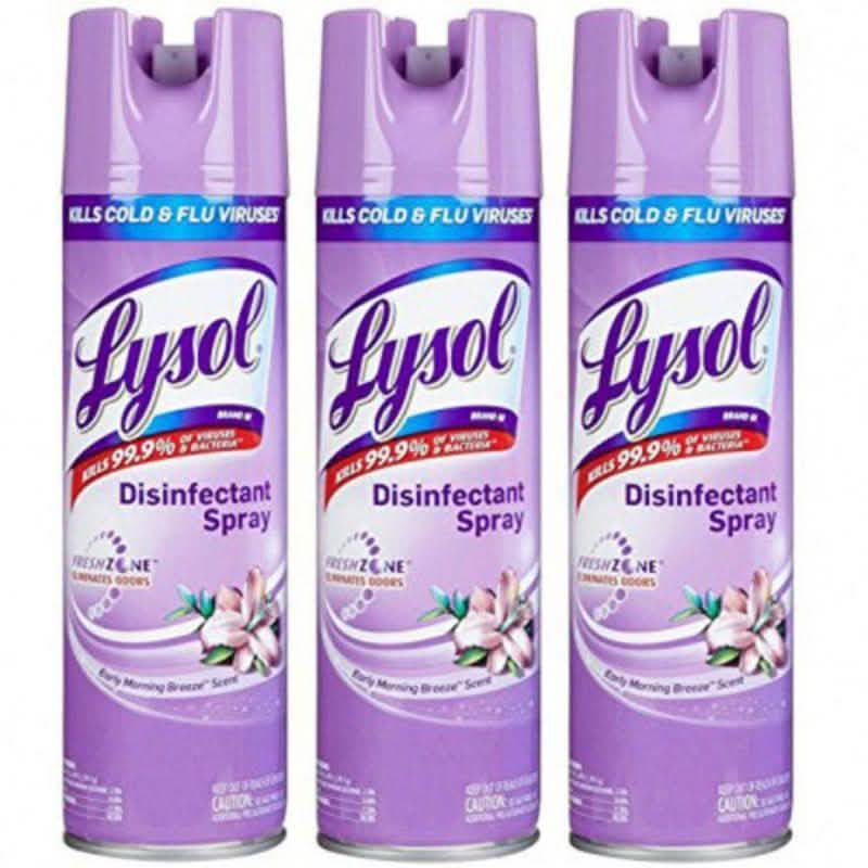 Paquete de 3: Lysol Desinfectante en Aerosol 12oz