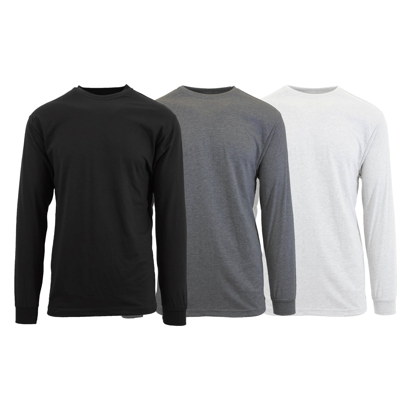 Paquete de 3: Camiseta Clásica de Manga Larga con Cuello Redondo para Hombre