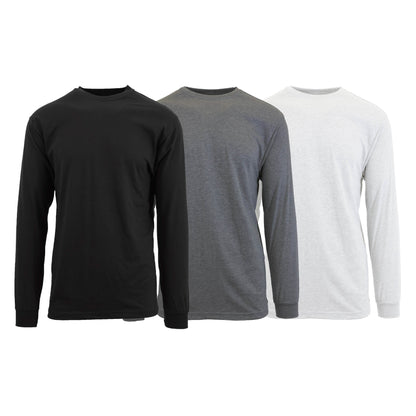 Paquete de 3: Camiseta Clásica de Manga Larga con Cuello Redondo para Hombre