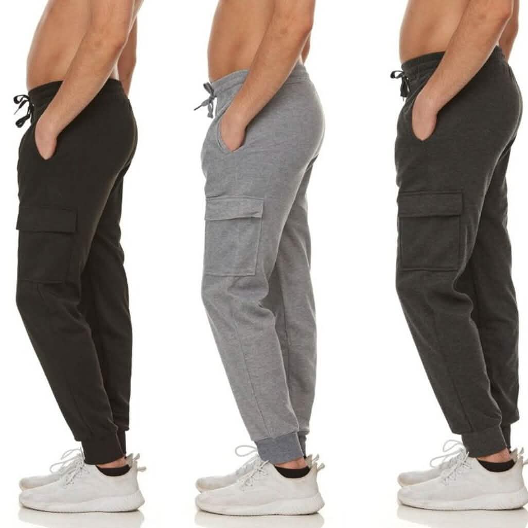 Paquete de 3: Pantalones deportivos de hombre con bolsillos cargo