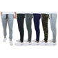 3-Pack: Men's Slim Fitting French Terry Jogger Lounge Pants with Zipper Pockets
