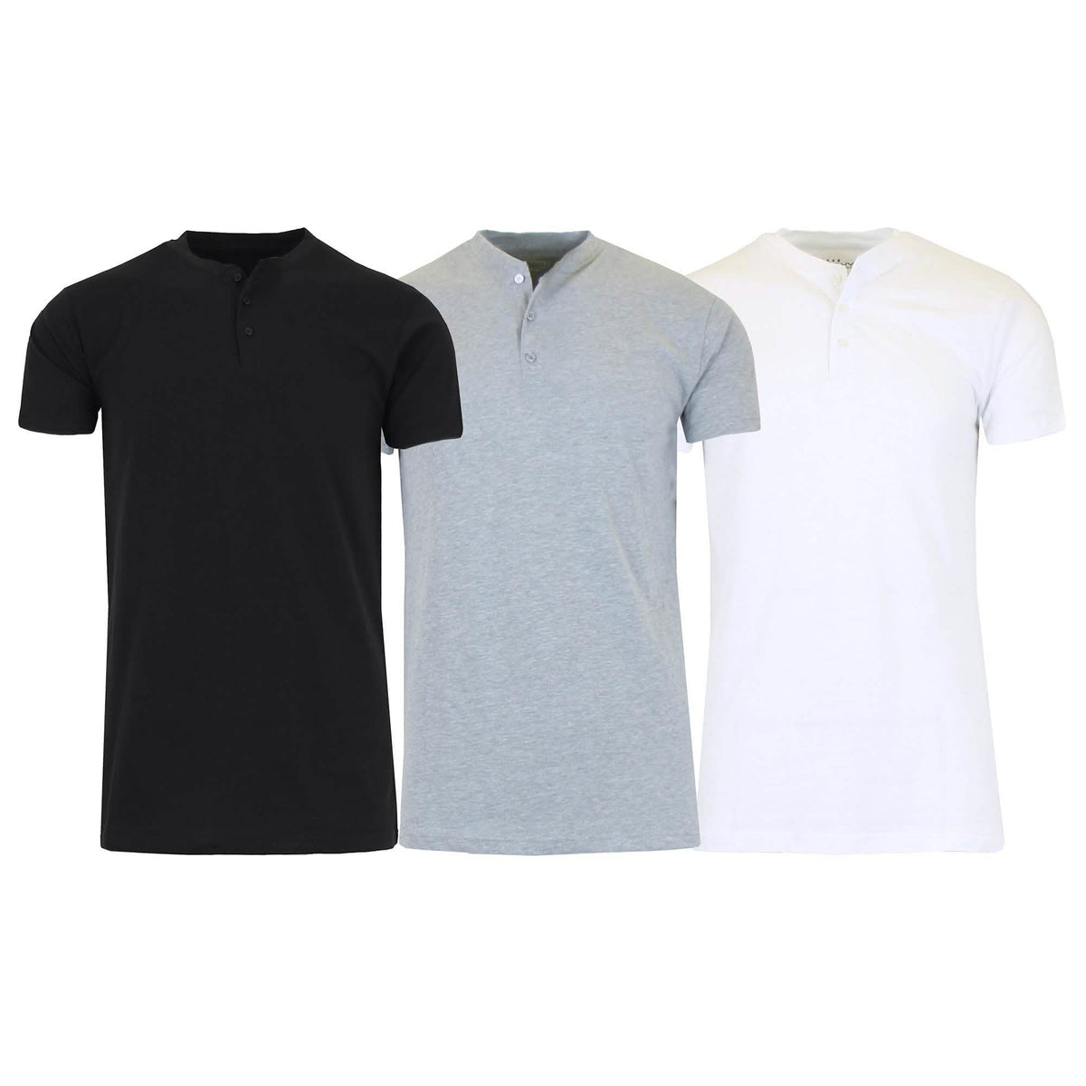 Camiseta Henley de manga corta entallada para hombre, 3 unidades