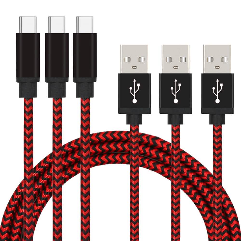 Paquete de 3: Cables trenzados de nailon