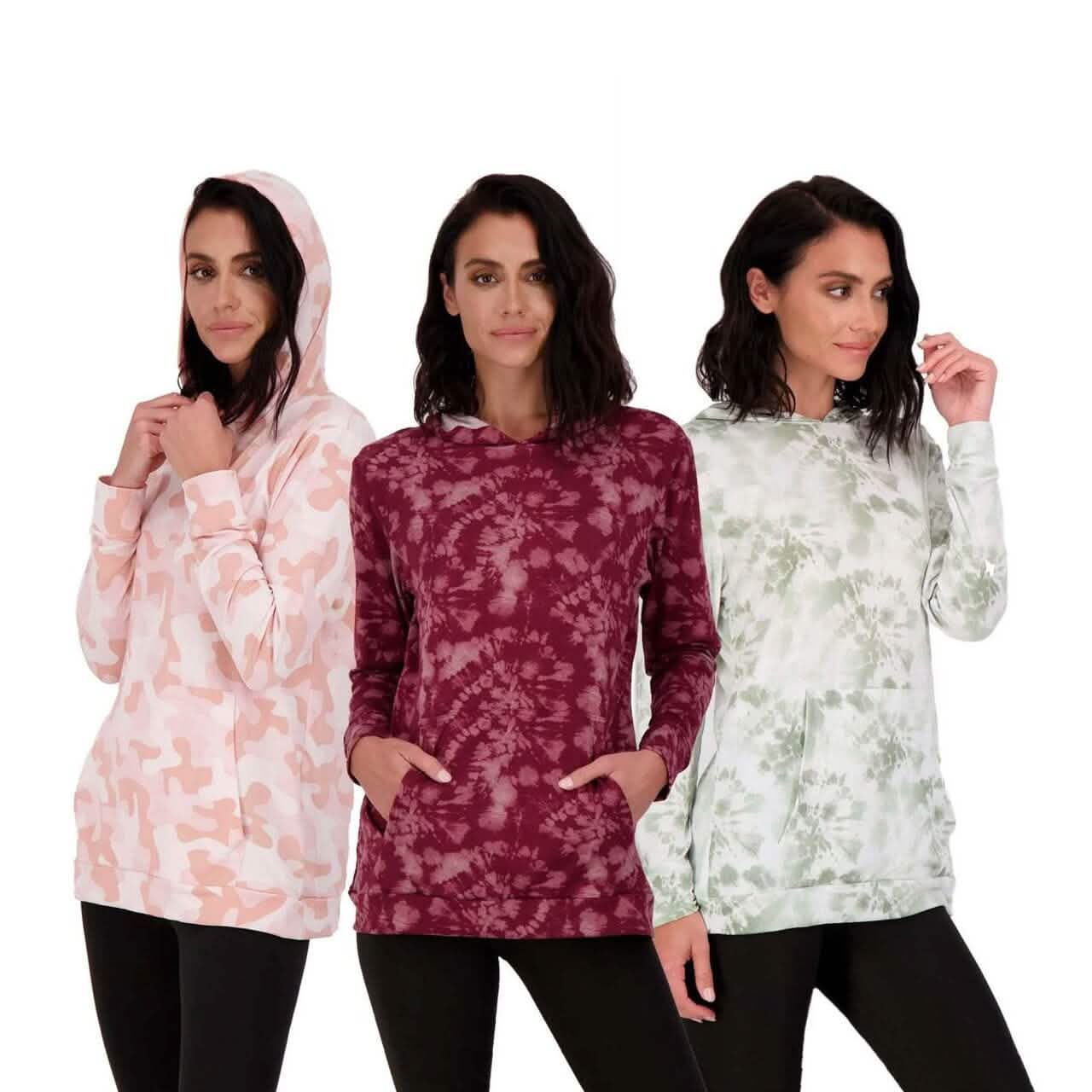 Paquete de 3: Sudadera con capucha y manga larga para mujer