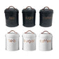 3-Piece: Metal and Copper Coffee Tea Sugar Canister Set
