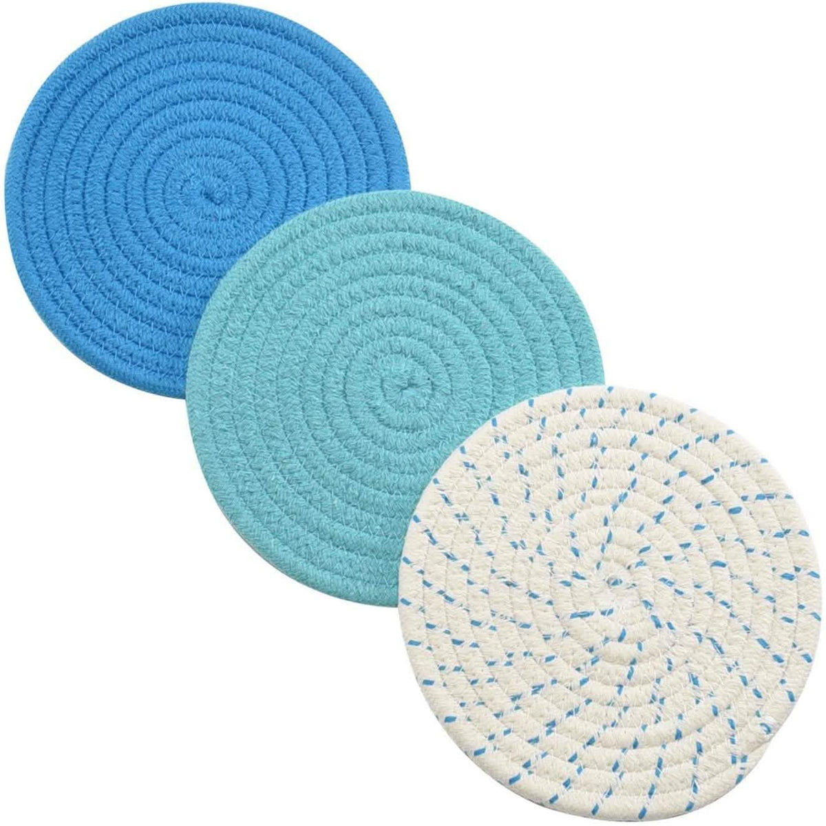Set de 3 piezas: agarraderas de hilo de algodón 100 % puro