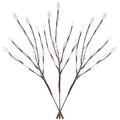 Juego de 3 piezas: Luces solares de jardín de 60 LED con forma de hoja de rama de árbol