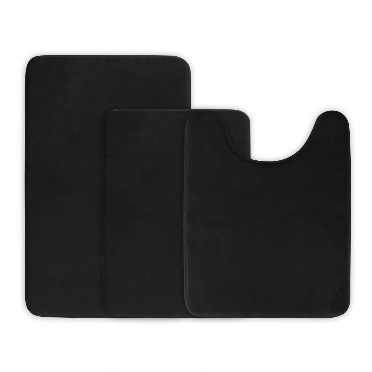 Set de 3 Piezas: Alfombra de Baño de Terciopelo Afelpado