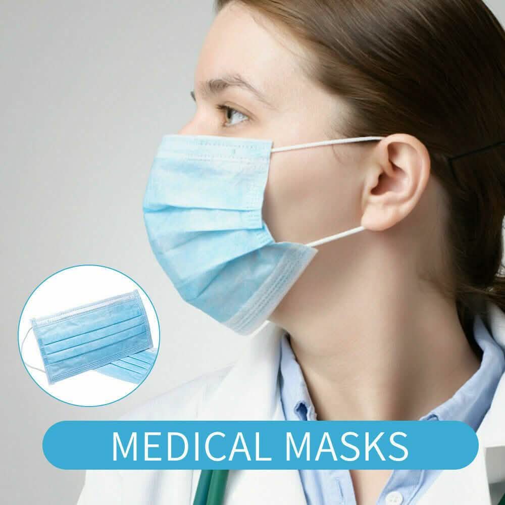 Lote de Mascarillas Desechables de 3 Capas No Médicas Quirúrgicas Sanitarias con Elástico para las Orejas