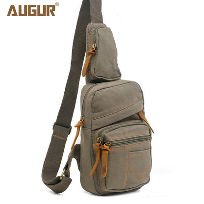 Flying Cloth High-grade Washed Canvas Fan Men's Chest Bags