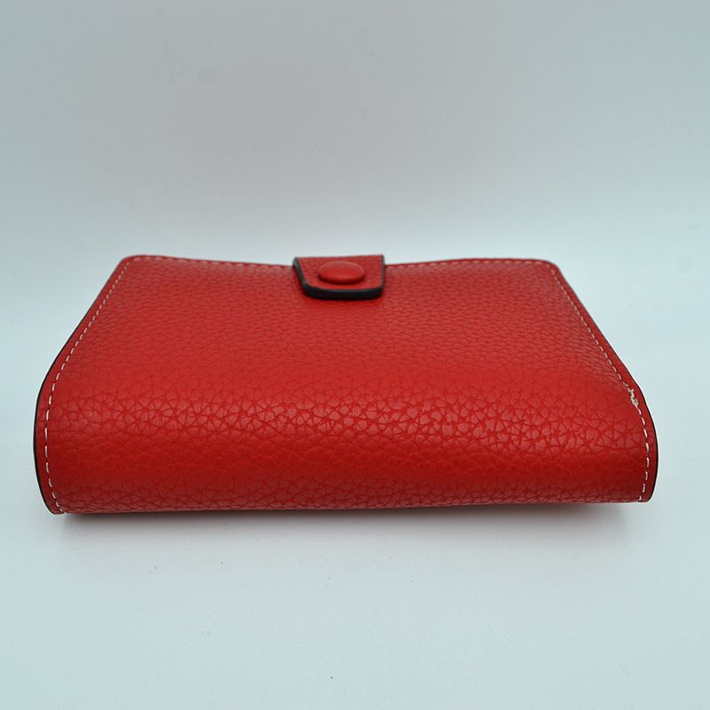 Compact Pebbled Everyday Wallet with Snap and Zipper Closure