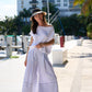 Cotton Gaucho Pants - Nautical Stripe