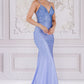 CLEARANCE - Amelia Couture 3018 Long Mermaid V-Neck Hot Pink Gown (Size 4)