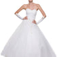 CLEARANCE - Juliet 301 Poofy Quinceanera Tulle Dress A-Line Strapless Beading