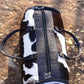 Black and White Overnight Bag, Cow Hide Pony Skin Design, Luxurious Travel Essential, Unique Gift for Jetsetter