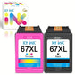 High-Yield Ink Cartridge 67XL for HP DeskJet and Envy Printers
