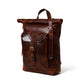 Brown Saddleback Backpack- Roll Top