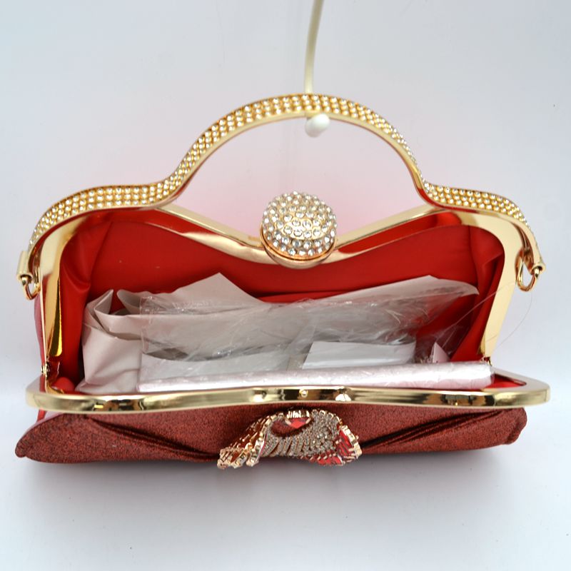 Elegant Shimmer Evening Clutch Bag with Rhinestone Embellishments