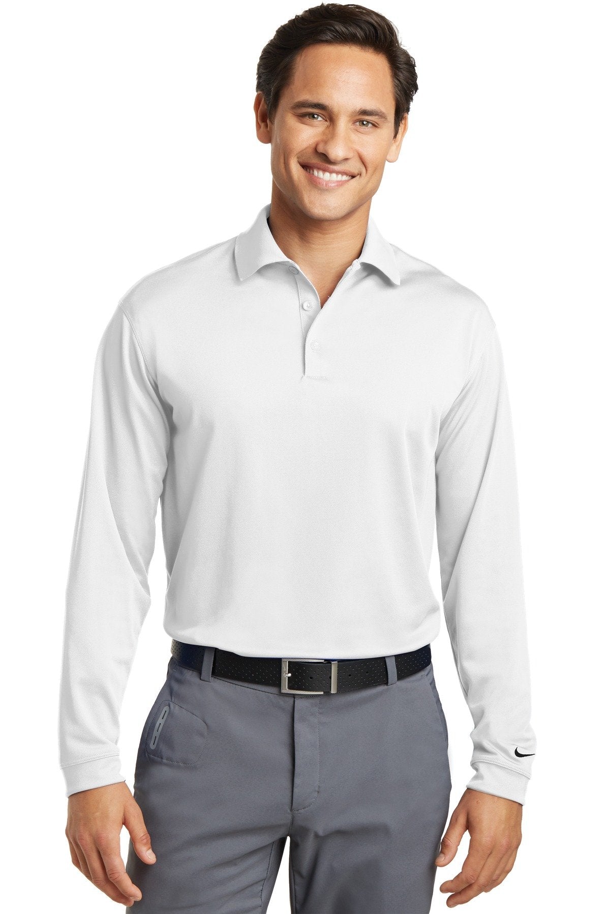 Nike Golf Polo manga larga Dri-FIT Stretch Tech Blanco Mediana