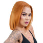 Peluca Bob de Cabello Humano 100% Cinnamon, Encaje Frontal Transparente 13x4