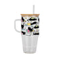 Black Cats on Books Glass Cups
