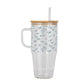 Minimalist Blue Flowers Glass Cups