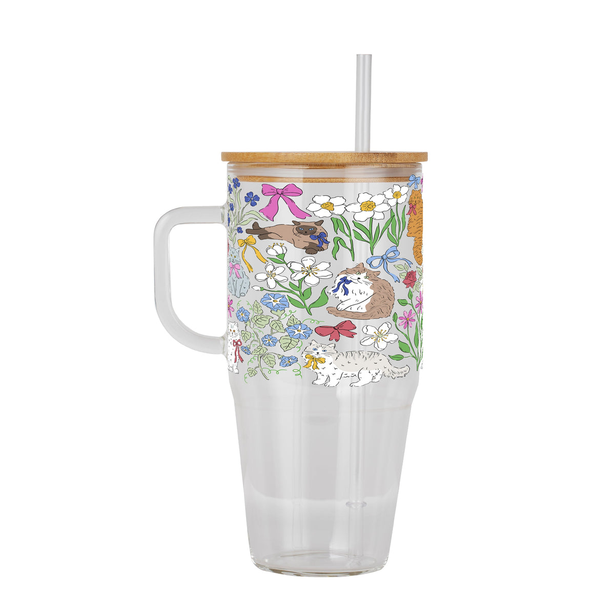 Grandma Core Cats Glass Cups