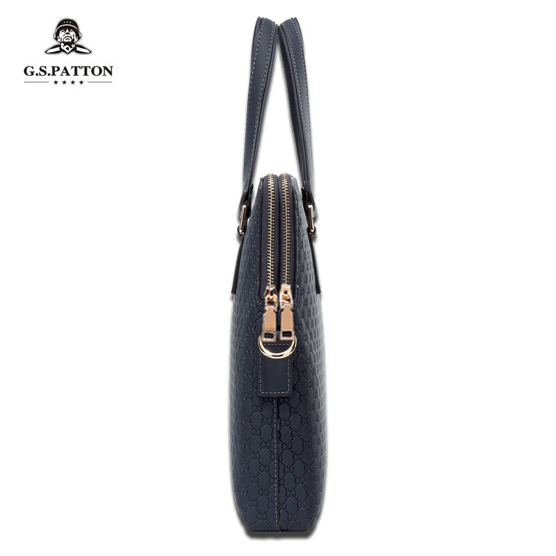 Men's Innovative Comfortable Document Pattern Leather Men's Handbags