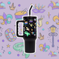 Watercolor Mardi Gras Glass Cups
