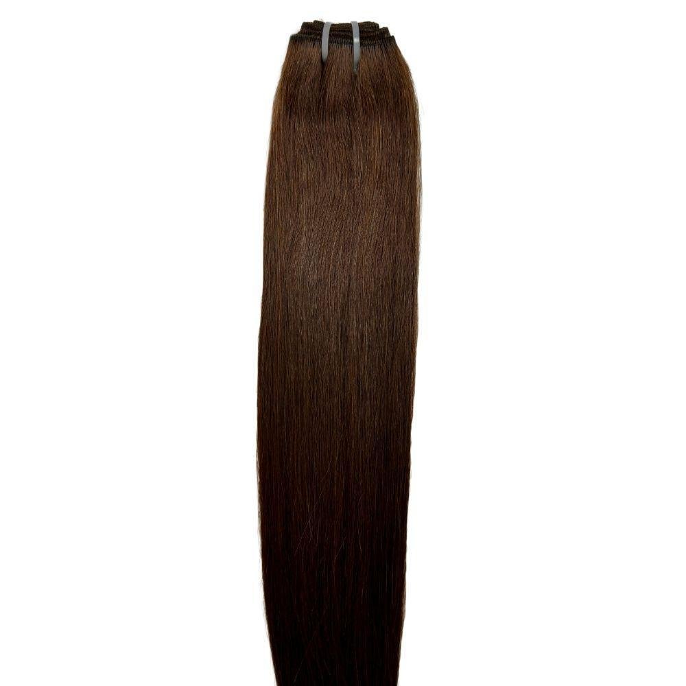 Paquetes de cabello humano 100% liso, marrón oscuro, sin procesar