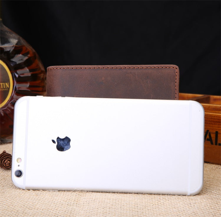 Men's Leather Short Business First Layer Cowhide Ladies Wallets