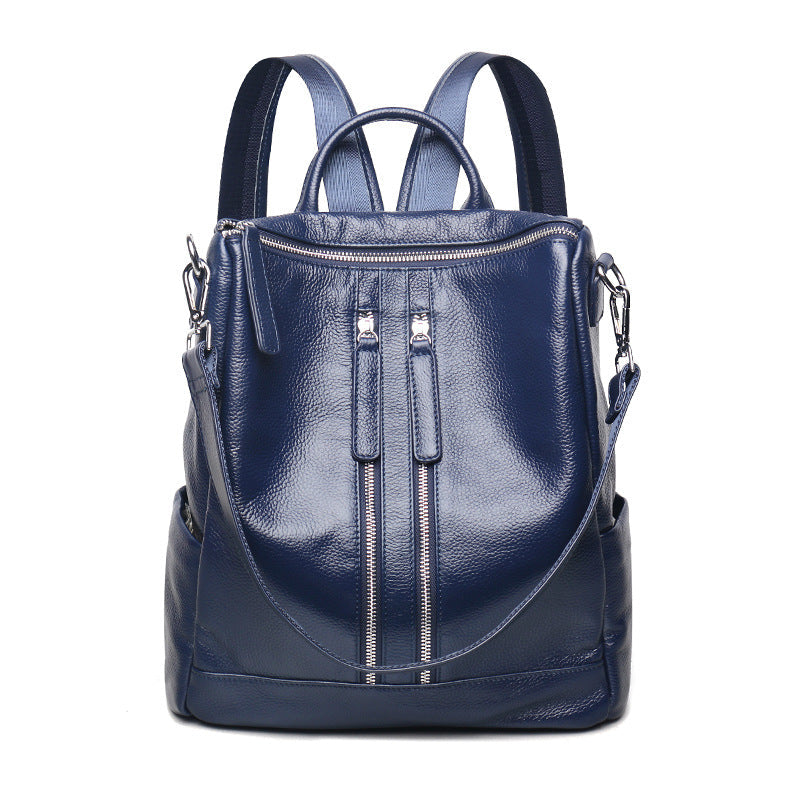 Women's Leather Oxford Woven Large Capacity Tide Backpacks