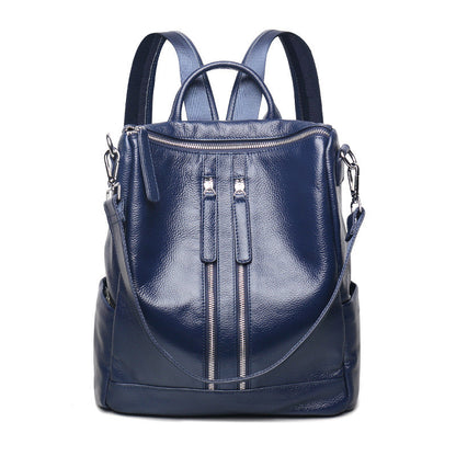 Women's Leather Oxford Woven Large Capacity Tide Backpacks