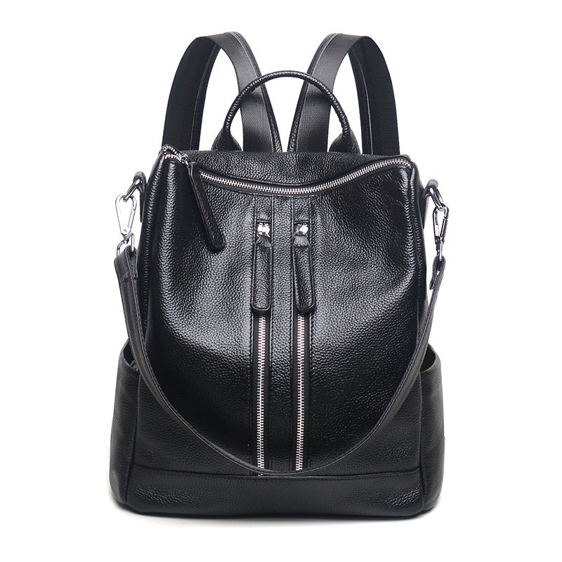 Women's Leather Oxford Woven Large Capacity Tide Backpacks