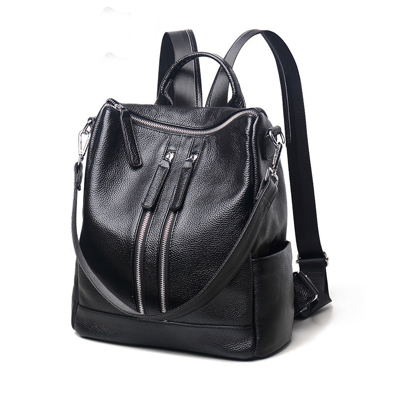 Women's Leather Oxford Woven Large Capacity Tide Backpacks