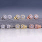 Pendientes tipo botón halo de 3,44 CTTW con elementos de Swarovski