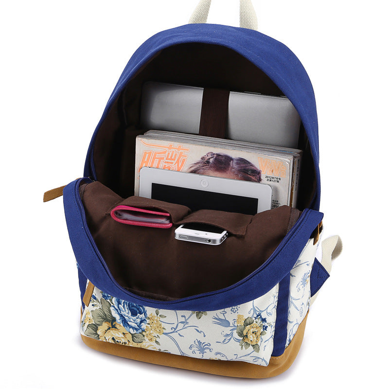 Women's Canvas Printed Embroidered High Processing Backpacks